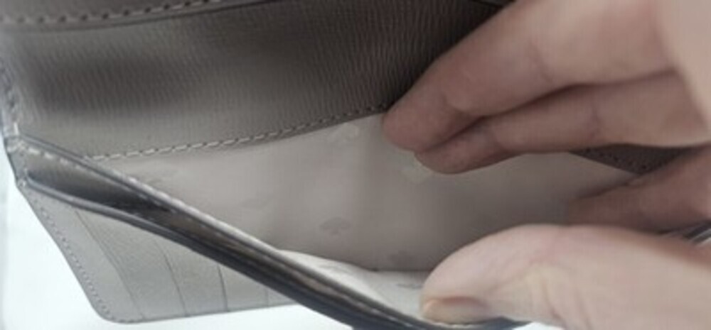 Kate Spade Darcy Refined Grain Leather Large Slim Bifold Wallet Warm Taupe New - Picture 6 of 9